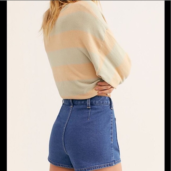 Free People Bridgette High Waisted Short Indigo 29 - Picture 4 of 8